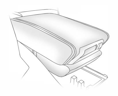 Center console armrest lever used to slide the armrest forward or backward
