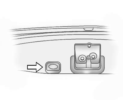 Buick Enclave power liftgate close button located near the liftgate latch