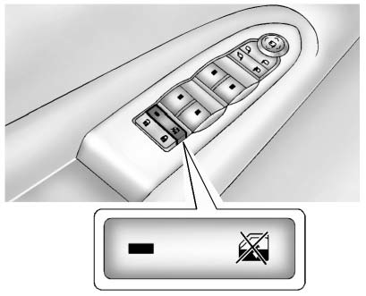 Buick Enclave rear window lockout feature for preventing rear passenger window operation