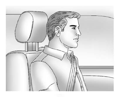 Buick Enclave head restraint height adjusted level with the top of the occupant head