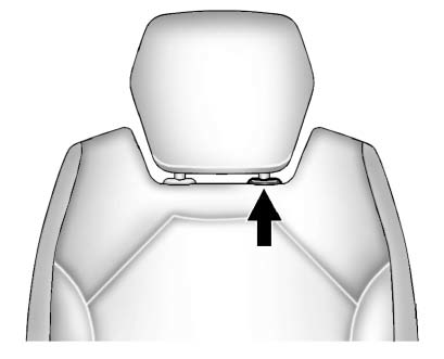 Buick Enclave front head restraint release button and height adjustment procedure