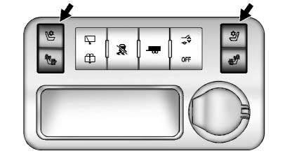 Buick Enclave heated and cooled front seat buttons on the center console
