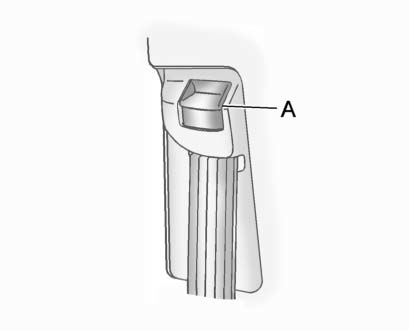 Buick Enclave shoulder belt height adjuster release button and guide adjustment
