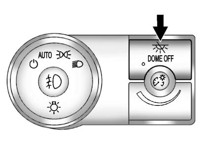 Dome lamp override button positioned next to the exterior lamp control