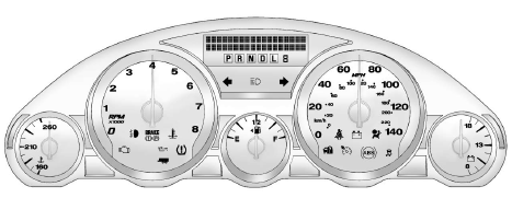 Instrument cluster display with English units shown and metric display similar