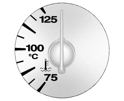 Metric engine coolant temperature gauge display