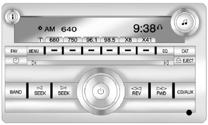 Buick Enclave radio with CD controls and similar CD USB audio layout