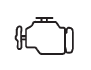 Malfunction indicator lamp showing an OBD II emissions system problem