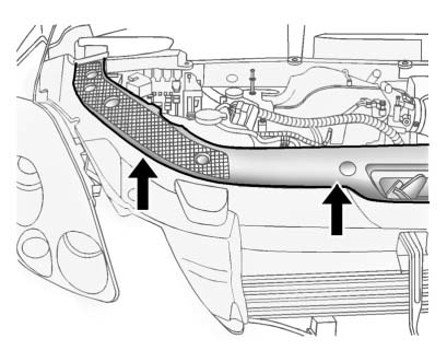Radiator cover panel fastener removal before accessing cap