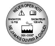 Buick Enclave radiator pressure cap removal illustration