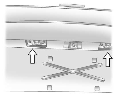 Buick Enclave license plate lamp removal through liftgate trim opening