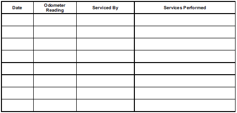 Buick Enclave maintenance records and technical data reference chart