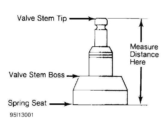 Measuring valve stem installed height during cylinder head reassembly