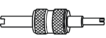 Valve core tool for A/C refrigerant service port replacement