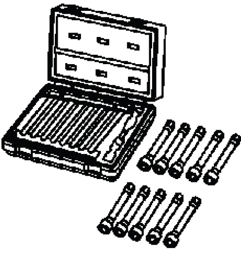 Complete torque socket set for disc brake service