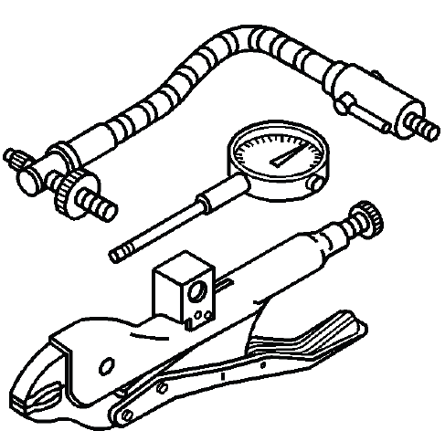 Buick Enclave hub and wheel runout gauge for disc brake inspection