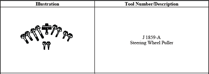 Buick Enclave steering wheel and column special tools reference