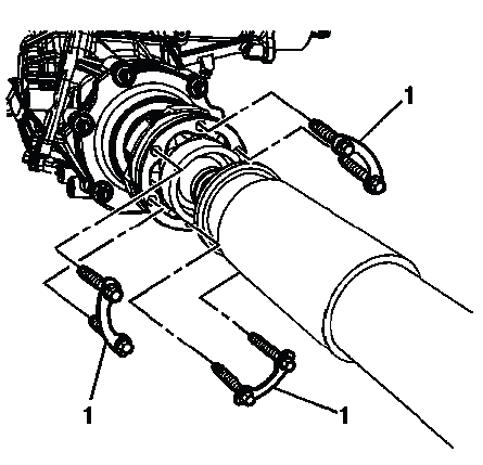 Propeller shaft bolts and washers removal from flange
