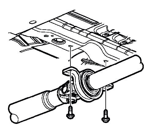 Propeller shaft center support bearing and mounting bolts