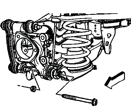 Lower control arm to rear knuckle nut and bolt installation