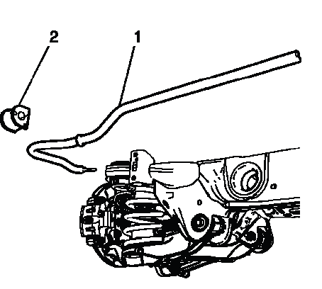 Rear stabilizer shaft and bushing removal reference
