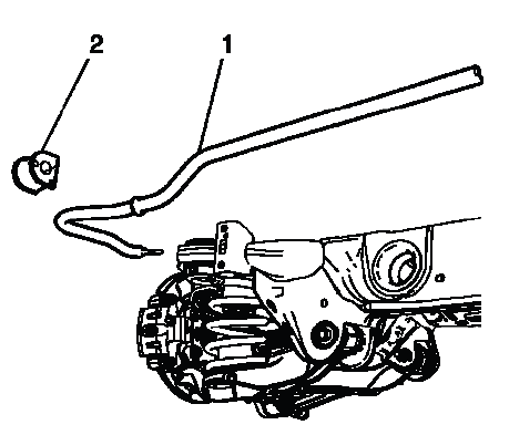 Stabilizer shaft bushing installed on rear stabilizer bar