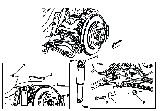Buick Enclave rear shock absorber mounting reference