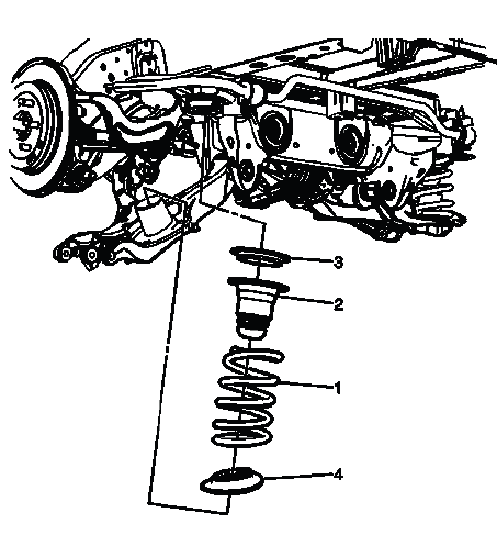 Buick Enclave rear spring insulator jounce bumper and spring seat location