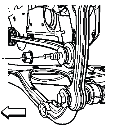 Retaining nut from rear adjuster link to knuckle
