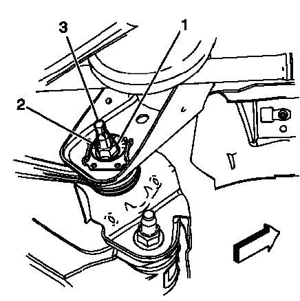 Rear adjuster bolt in mounting bracket and adjuster link