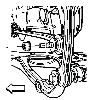 Buick Enclave rear adjuster link retaining nut at knuckle