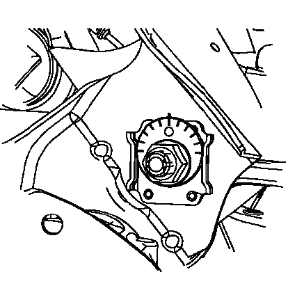 Reference marks aligned on rear adjuster cam and mounting bracket