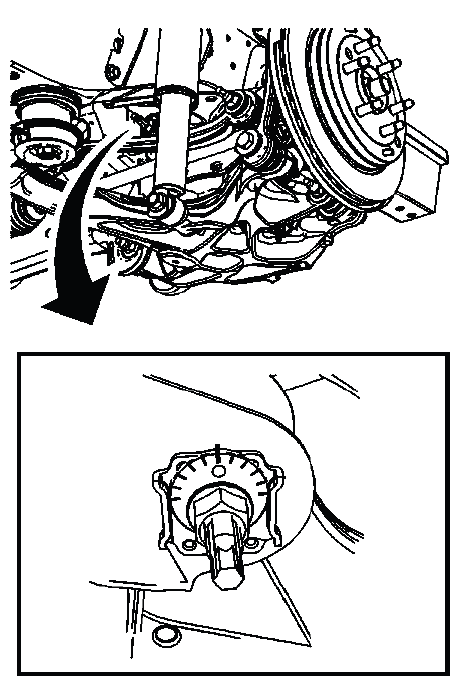 Buick Enclave adjuster cam and bracket reference marks aligned