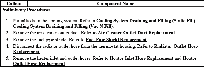 Thermostat replacement detail for engine cooling service