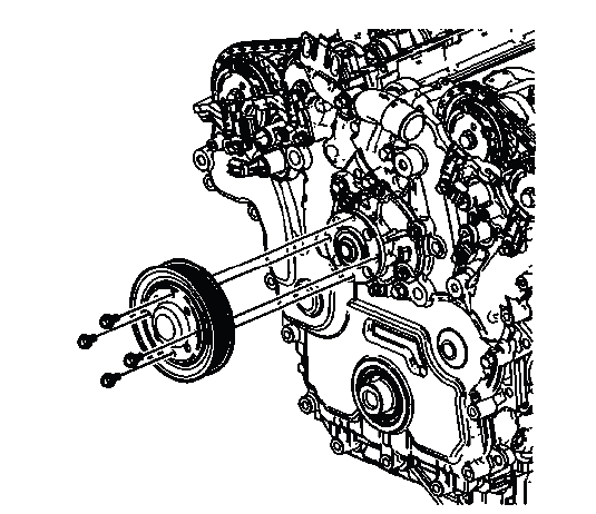 Water pump pulley bolt installation and pulley alignment