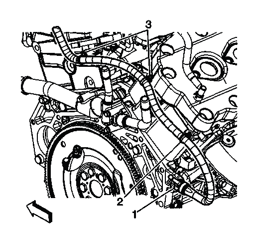 Buick Enclave coolant heater cord clips attached to cylinder heads and heater