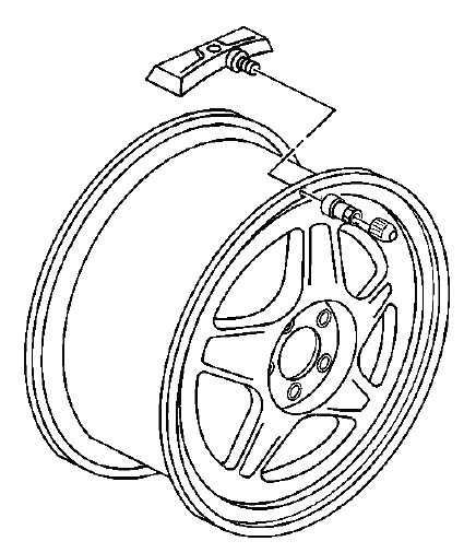 Tire pressure monitor sensor nut and valve stem at wheel opening