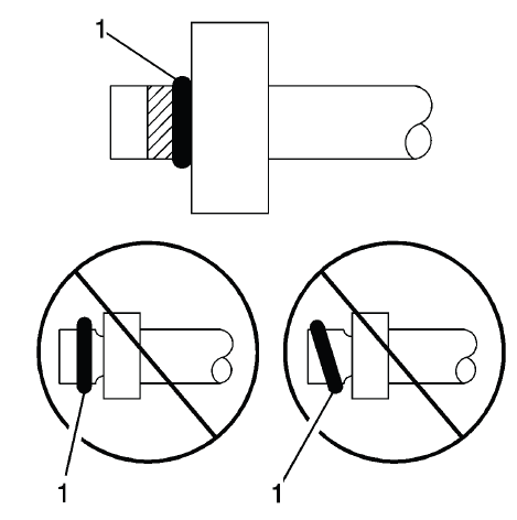 Buick Enclave A/C sealing washer correct and incorrect installation positions