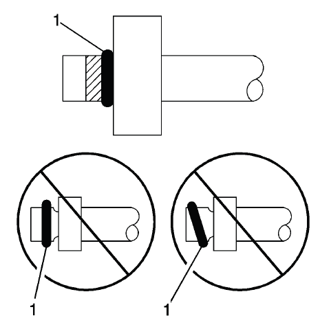 A/C sealing washer seating examples for correct refrigerant fitting service