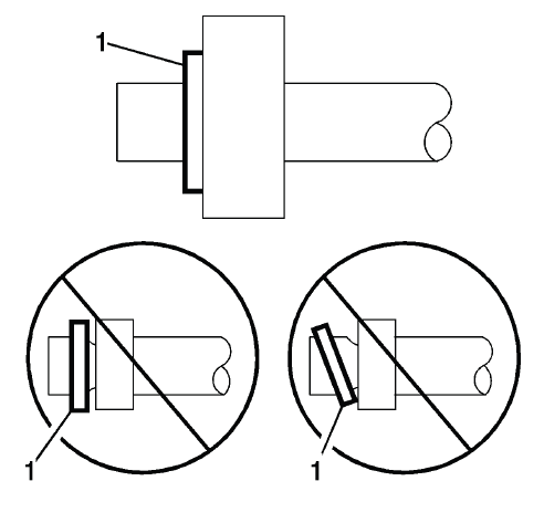 Buick Enclave A/C refrigerant O-ring properly seated in fitting groove