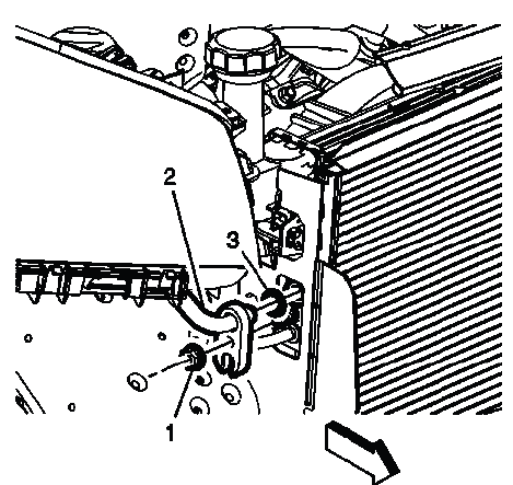 Air conditioning compressor hose nut and condenser fitting location