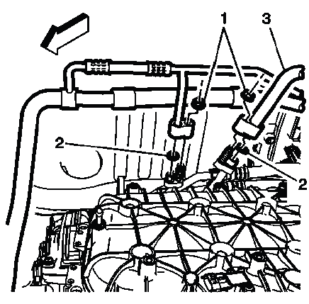 Buick Enclave refrigerant heat exchanger connected to auxiliary A/C evaporator tubes