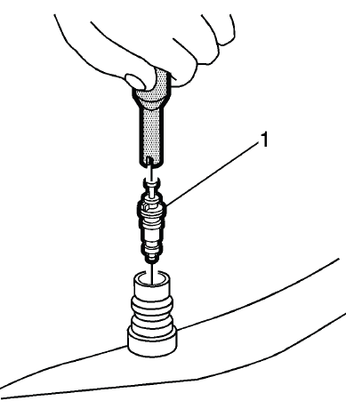 A/C refrigerant service valve core removal point