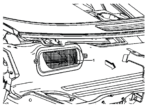 Buick Enclave air inlet screen location for HVAC fresh air intake cleaning