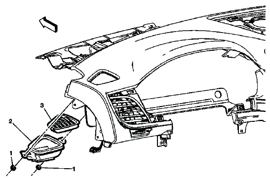 Left side window defogger outlet grille location for Traverse