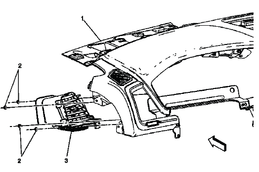Instrument panel left outer air outlet location for Acadia