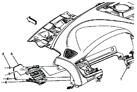 Left side instrument panel outer air outlet location for Traverse
