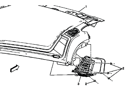 Right side instrument panel outer air outlet location for Acadia