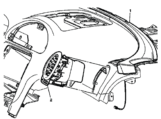 Buick Enclave right side instrument panel outer air outlet location