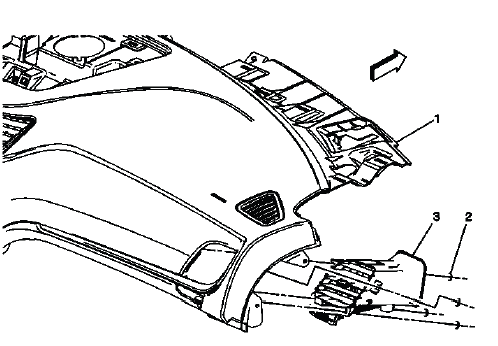 Right side instrument panel outer air outlet location for Traverse